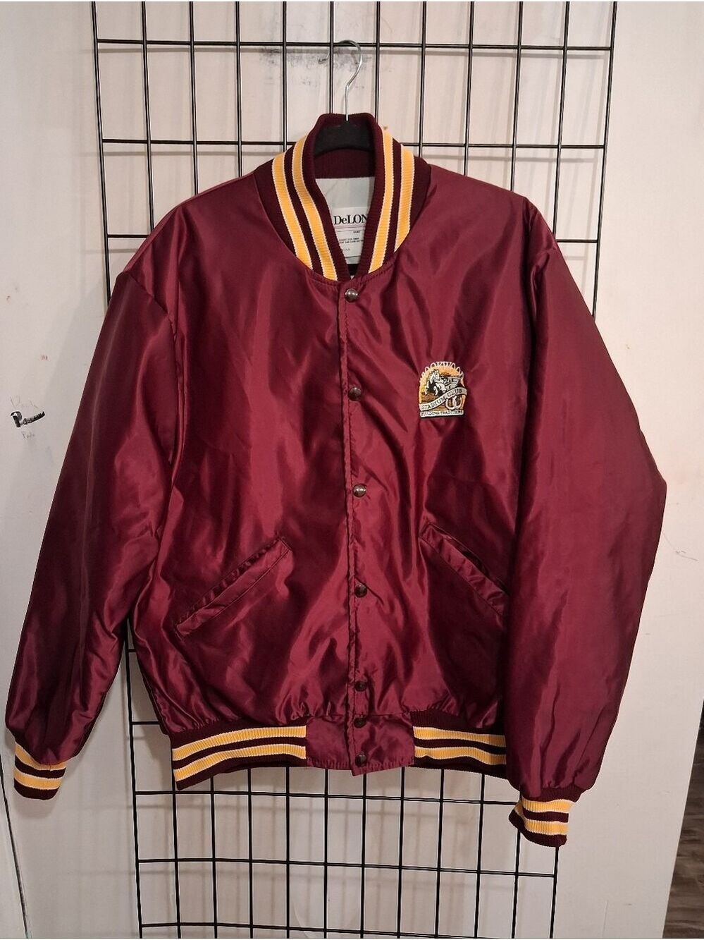 Vintage DeLong Brookwood Highschool Satin Bomber Jacket